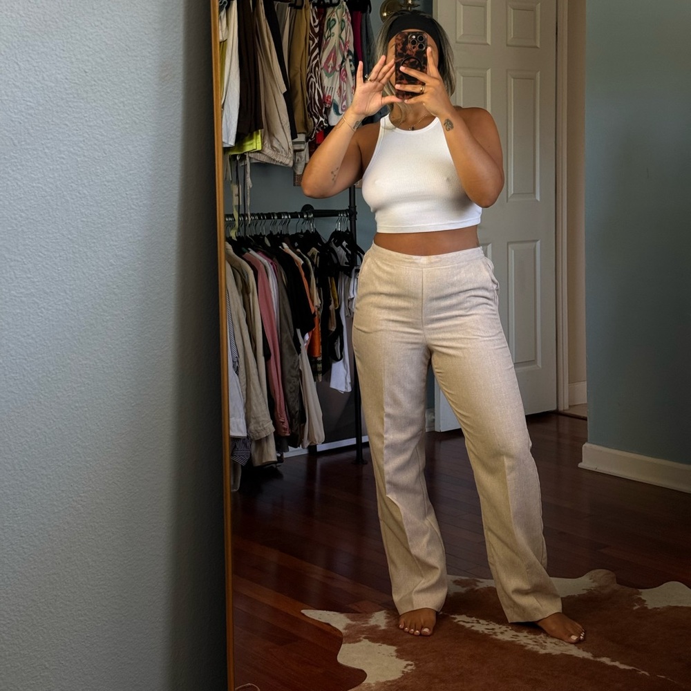Alfred Dunner Beige Dress Trousers